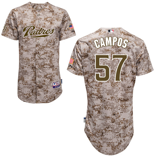 Leonel Campos #57 Youth Baseball Jersey-San Diego Padres Authentic Camo MLB Jersey